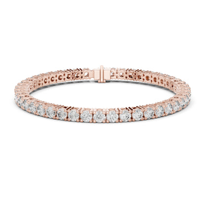 7.65 CT Round Cut White Colorless Diamond Prong Set Minimalist Stacking Party Wear Tennis Bracelet - HIGHCARAT DIAMONDS
