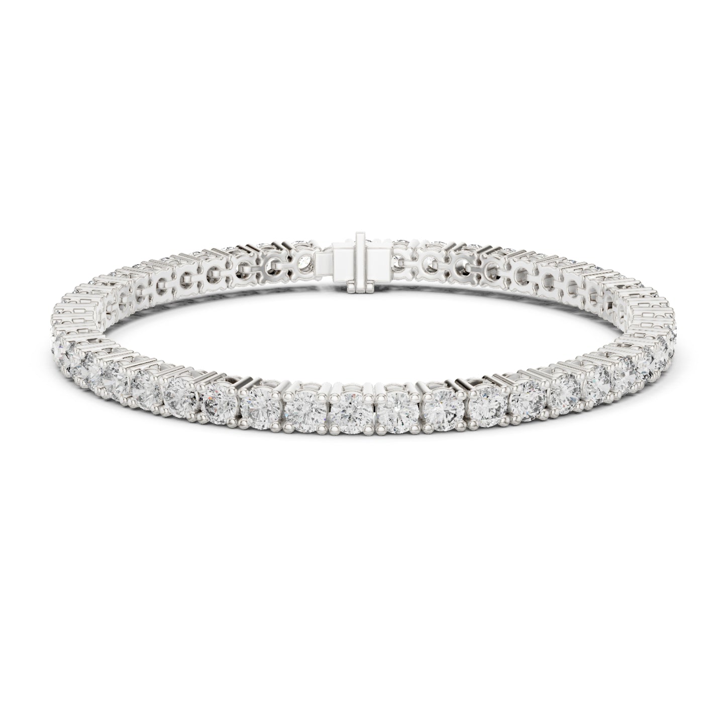 7.65 CT Round Cut White Colorless Diamond Prong Set Minimalist Stacking Party Wear Tennis Bracelet - HIGHCARAT DIAMONDS