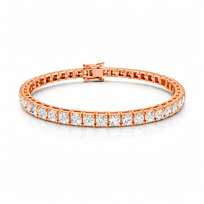 Rose gold lab diamond tennis bracelet with classic line setting