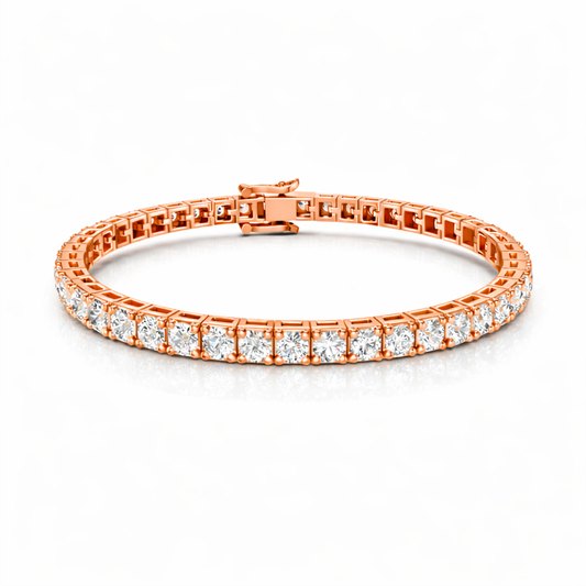 Rose gold lab diamond tennis bracelet with classic line setting