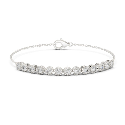 Vintage 1.43Ct Round Cut Natural Diamond Unique Minimalist Dainty Perfect Statement Charm Bracelet Gift For Her - HIGHCARAT DIAMONDS