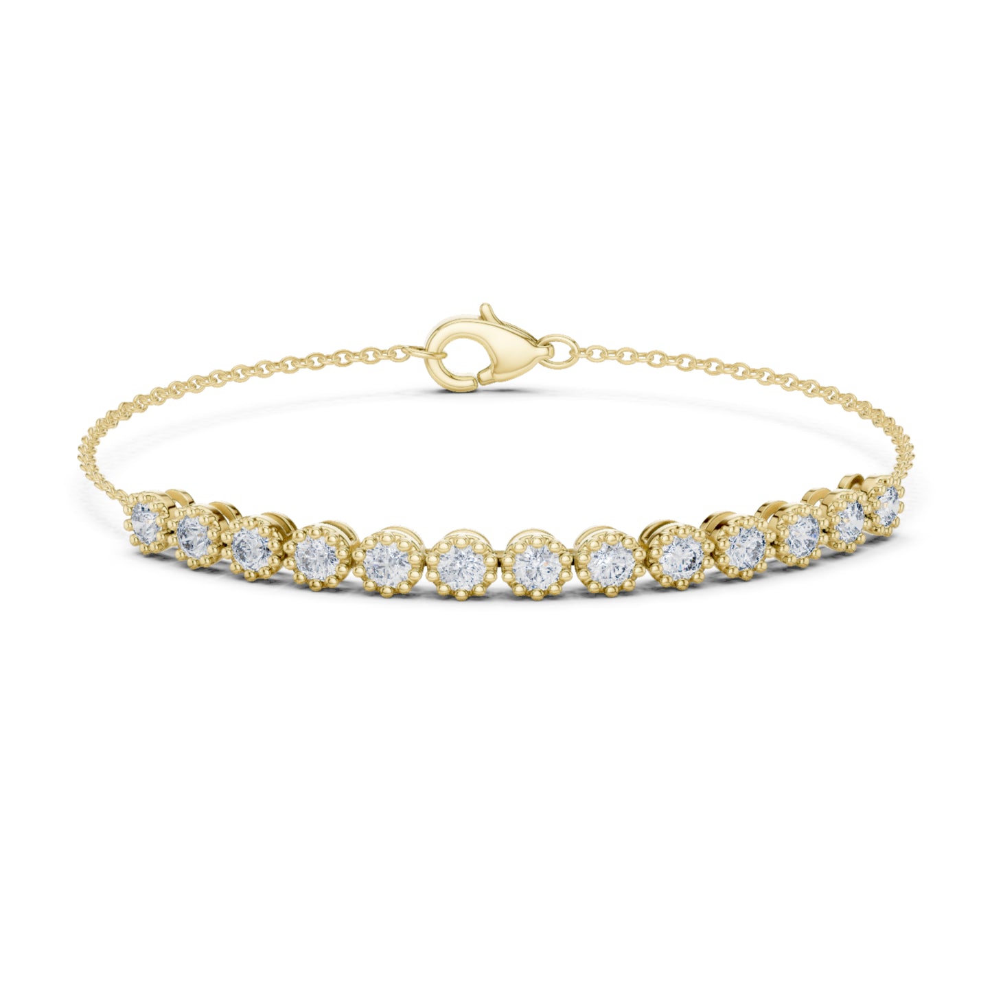 Vintage 1.43Ct Round Cut Natural Diamond Unique Minimalist Dainty Perfect Statement Charm Bracelet Gift For Her - HIGHCARAT DIAMONDS