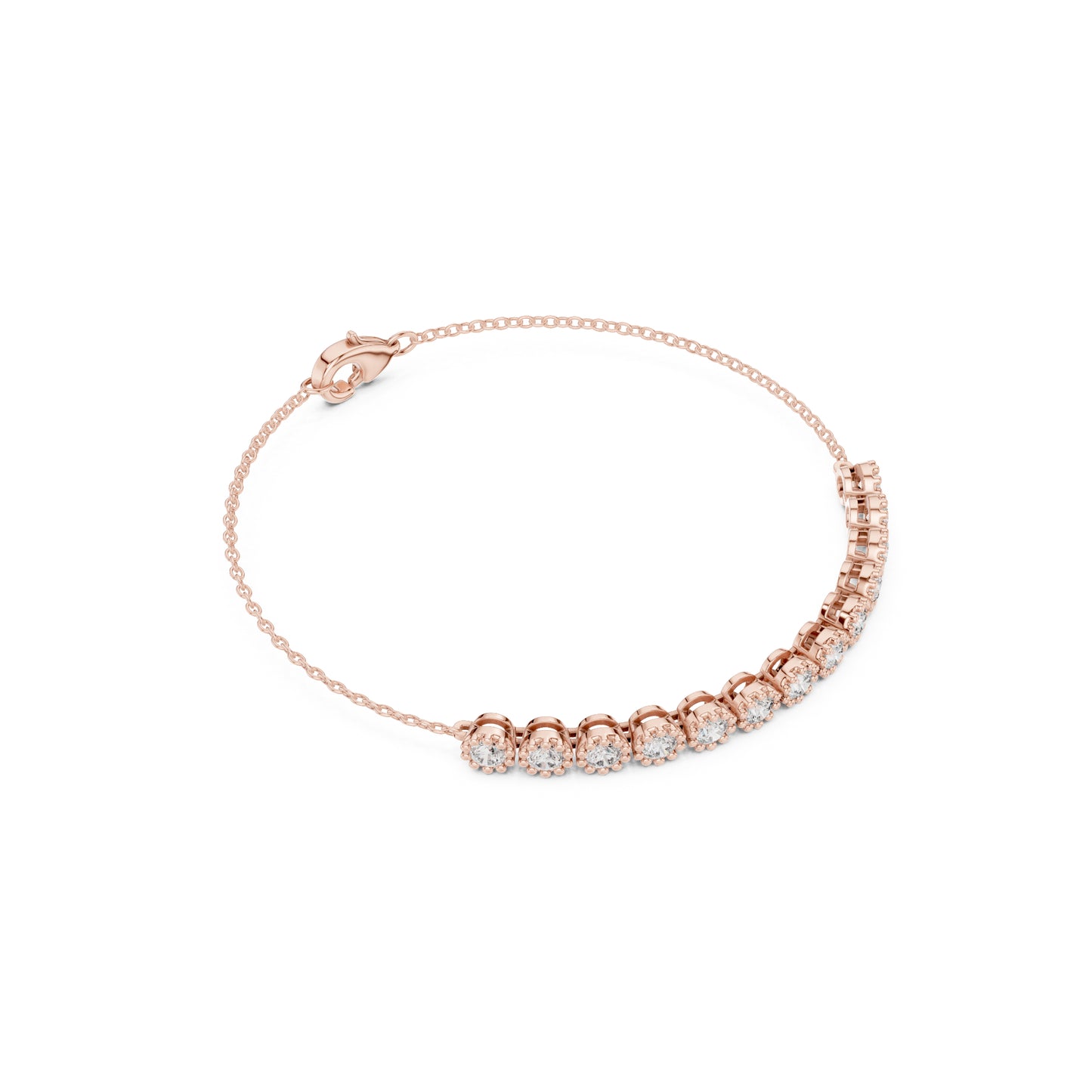 Vintage 1.43Ct Round Cut Natural Diamond Unique Minimalist Dainty Perfect Statement Charm Bracelet Gift For Her - HIGHCARAT DIAMONDS