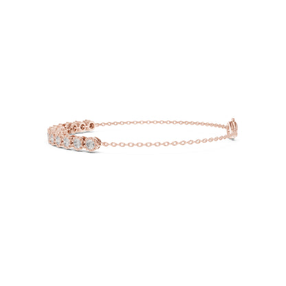 Vintage 1.43Ct Round Cut Natural Diamond Unique Minimalist Dainty Perfect Statement Charm Bracelet Gift For Her - HIGHCARAT DIAMONDS