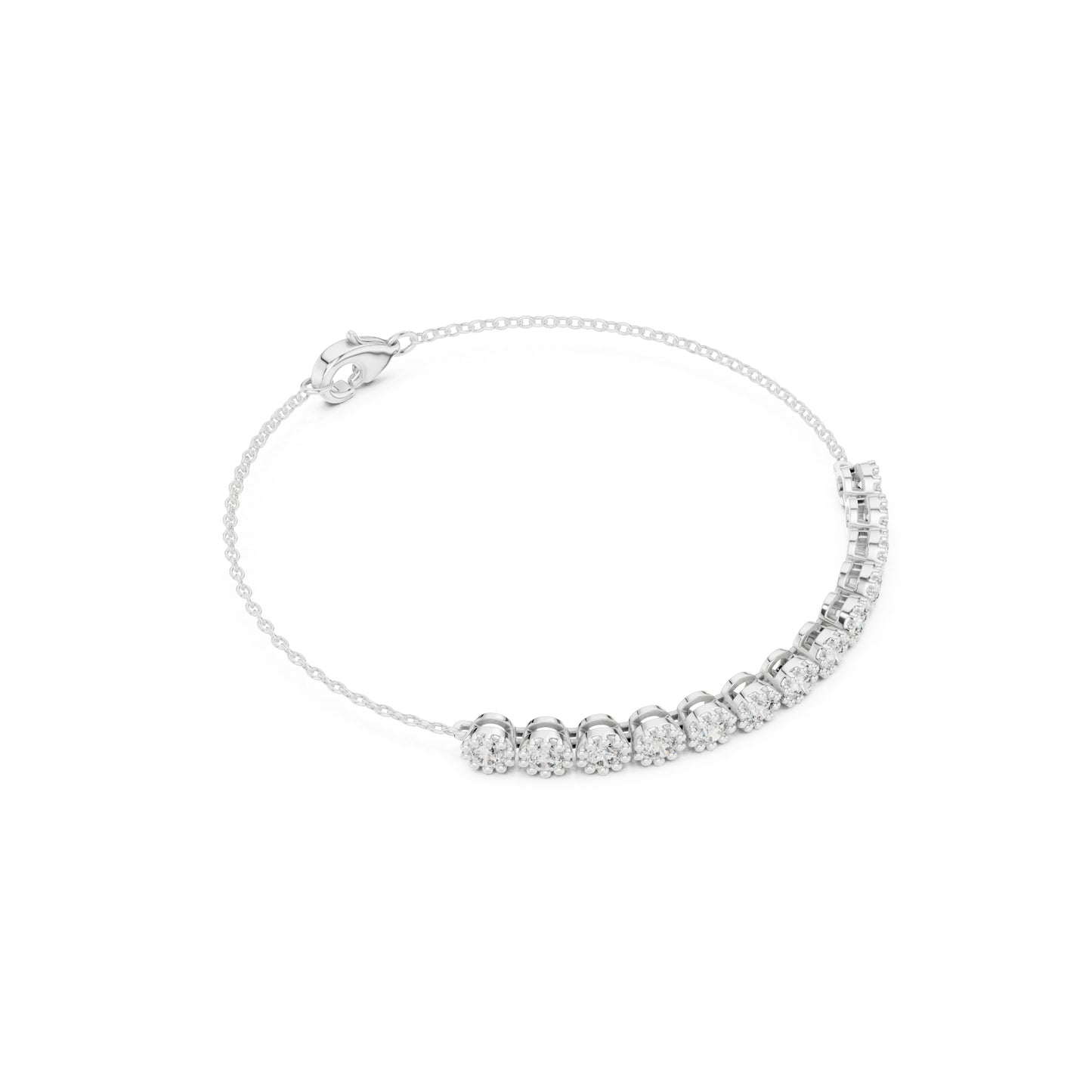 Vintage 1.43Ct Round Cut Natural Diamond Unique Minimalist Dainty Perfect Statement Charm Bracelet Gift For Her - HIGHCARAT DIAMONDS