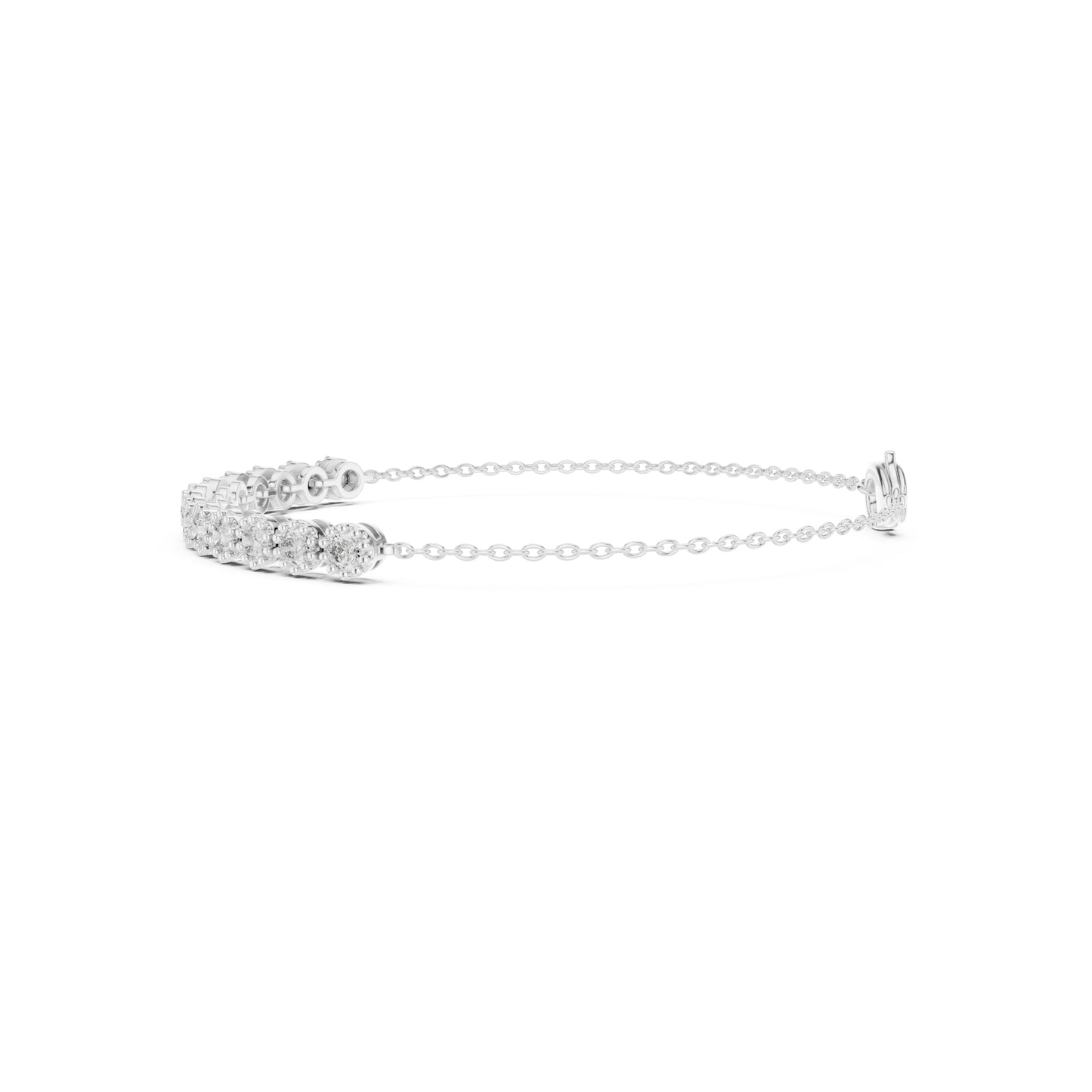 Vintage 1.43Ct Round Cut Natural Diamond Unique Minimalist Dainty Perfect Statement Charm Bracelet Gift For Her - HIGHCARAT DIAMONDS