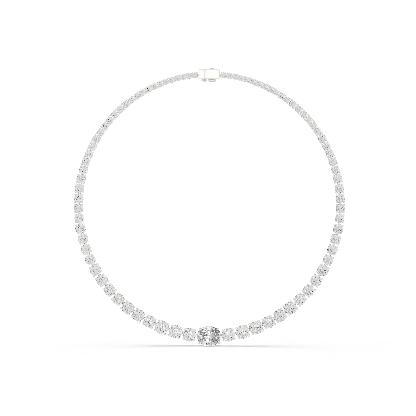 14k Solid Rose Gold Round & Oval Cut Lab Grown fantastic Vintage Diamond Necklace For Bridal Gift - HIGHCARAT DIAMONDS
