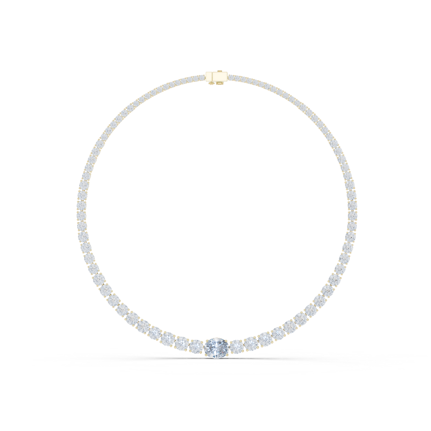 14k Solid Rose Gold Round & Oval Cut Lab Grown fantastic Vintage Diamond Necklace For Bridal Gift - HIGHCARAT DIAMONDS