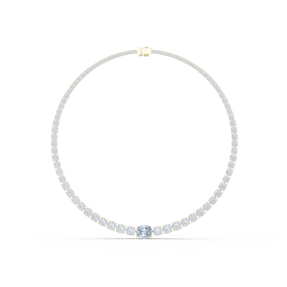 14k Solid Rose Gold Round & Oval Cut Lab Grown fantastic Vintage Diamond Necklace For Bridal Gift - HIGHCARAT DIAMONDS