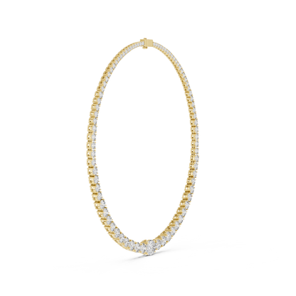 14k Solid Rose Gold Round & Oval Cut Lab Grown fantastic Vintage Diamond Necklace For Bridal Gift - HIGHCARAT DIAMONDS