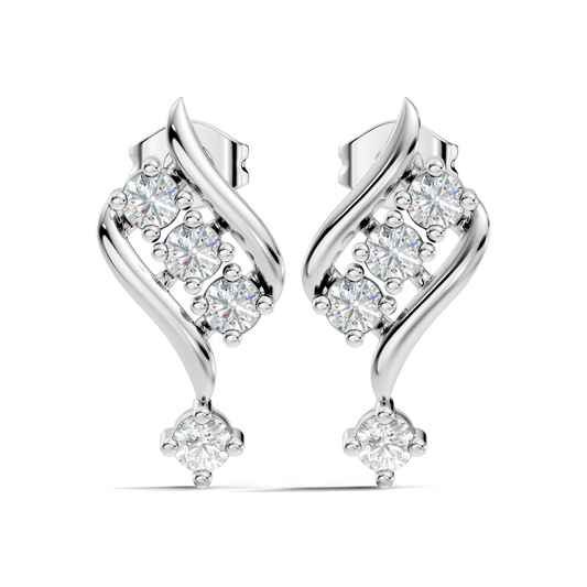 Round Shapes Lab Grown Diamond 18k Solid Gold Shiny Vintage Diamond Earrings For Birthday - HIGHCARAT DIAMONDS