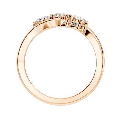 Round Cut White Colorless Lab Grown Diamond Unique Elegant Three Stone Dainty Promise Ring - HIGHCARAT DIAMONDS