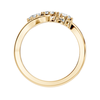 Round Cut White Colorless Lab Grown Diamond Unique Elegant Three Stone Dainty Promise Ring - HIGHCARAT DIAMONDS
