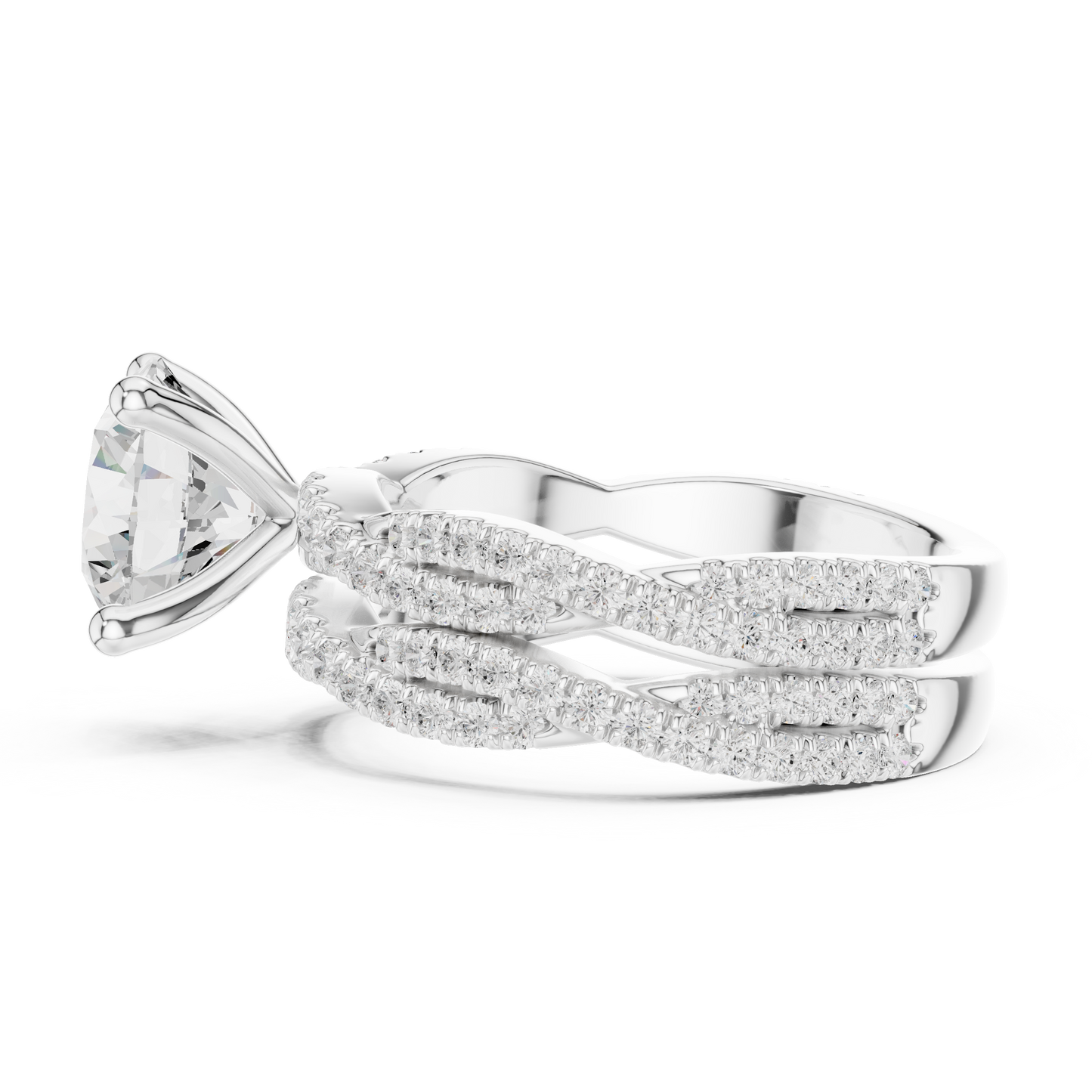 3.23 Carat Round Cut Diamond Ring Minimalist Round Accented Side Stones Ring For you In Every Occasion - HIGHCARAT DIAMONDS