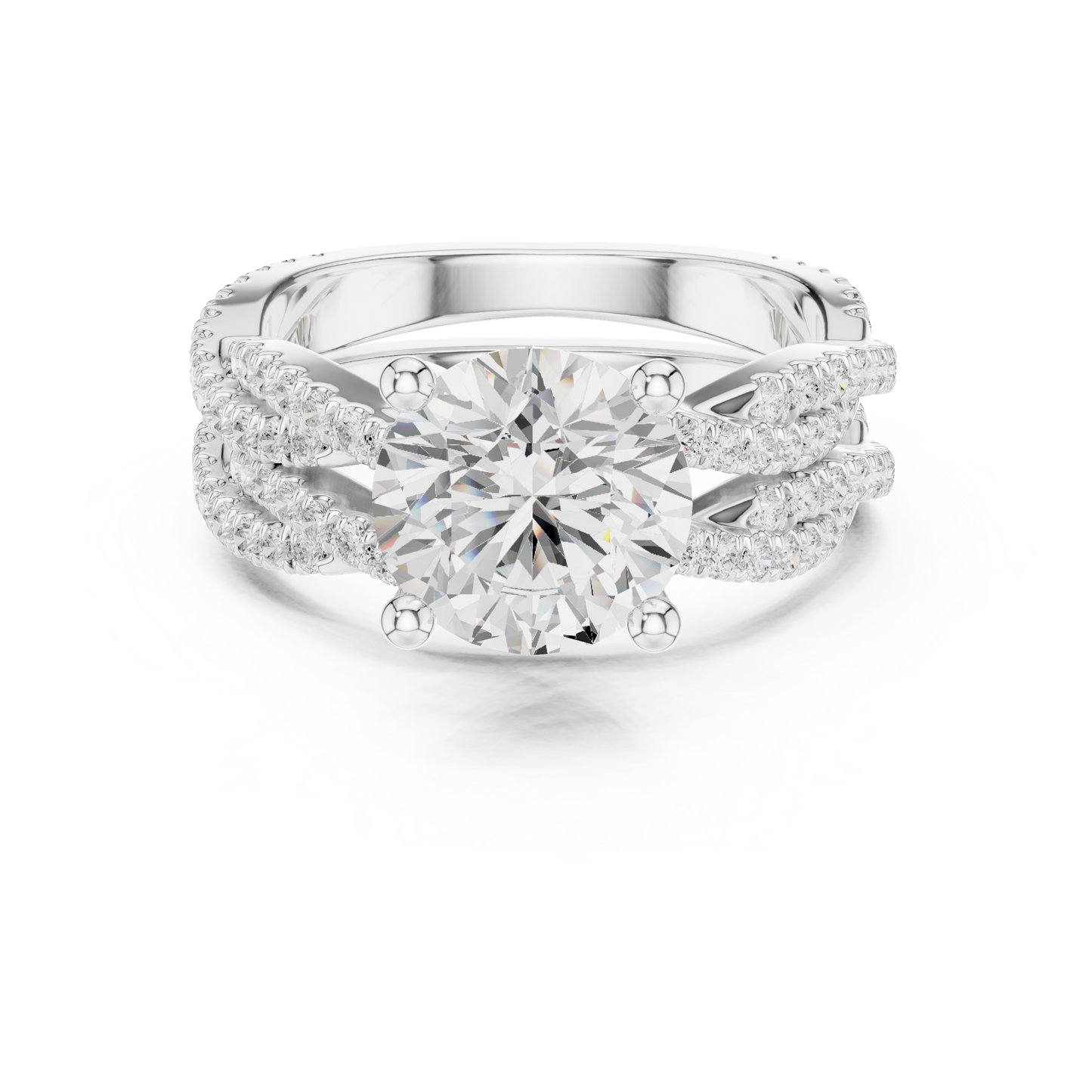 3.23 Carat Round Cut Diamond Ring Minimalist Round Accented Side Stones Ring For you In Every Occasion - HIGHCARAT DIAMONDS