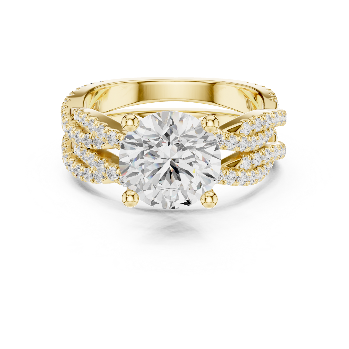 3.23 Carat Round Cut Diamond Ring Minimalist Round Accented Side Stones Ring For you In Every Occasion - HIGHCARAT DIAMONDS
