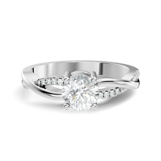 Round Cut Top Grade Lab Grown Diamond Vintage Solitaire Dainty Cluster Wedding Wear Ring For Women's - HIGHCARAT DIAMONDS