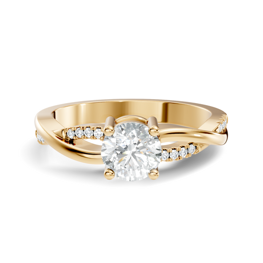 Round Cut Top Grade Lab Grown Diamond Vintage Solitaire Dainty Cluster Wedding Wear Ring For Women's - HIGHCARAT DIAMONDS
