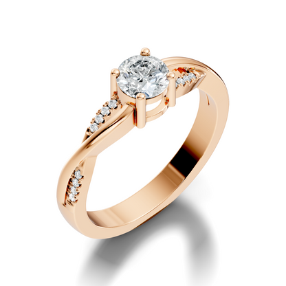 Round Cut Top Grade Lab Grown Diamond Vintage Solitaire Dainty Cluster Wedding Wear Ring For Women's - HIGHCARAT DIAMONDS