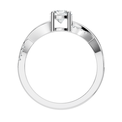 Round Cut Top Grade Lab Grown Diamond Vintage Solitaire Dainty Cluster Wedding Wear Ring For Women's - HIGHCARAT DIAMONDS
