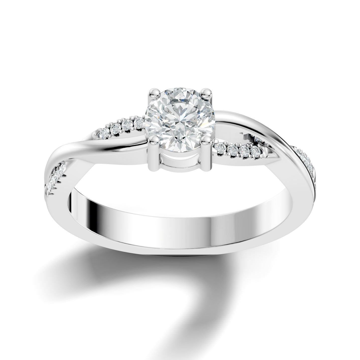 Round Cut Top Grade Lab Grown Diamond Vintage Solitaire Dainty Cluster Wedding Wear Ring For Women's - HIGHCARAT DIAMONDS