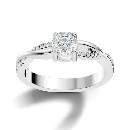 Round Cut Top Grade Lab Grown Diamond Vintage Solitaire Dainty Cluster Wedding Wear Ring For Women's - HIGHCARAT DIAMONDS