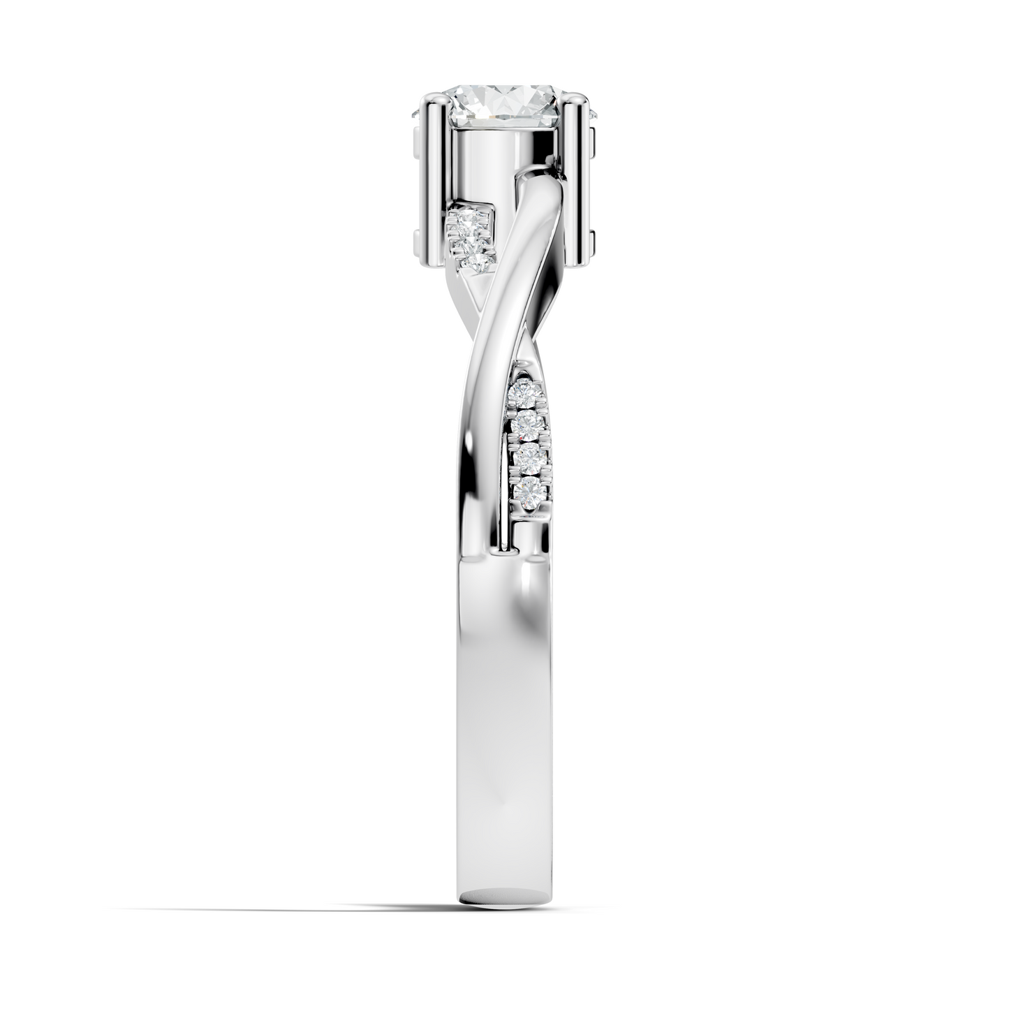 Round Cut Top Grade Lab Grown Diamond Vintage Solitaire Dainty Cluster Wedding Wear Ring For Women's - HIGHCARAT DIAMONDS