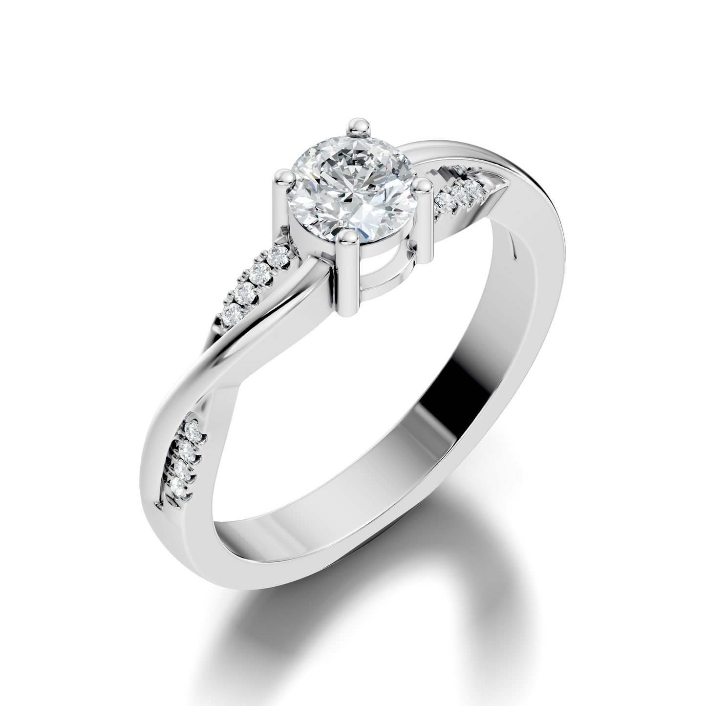 Round Cut Top Grade Lab Grown Diamond Vintage Solitaire Dainty Cluster Wedding Wear Ring For Women's - HIGHCARAT DIAMONDS