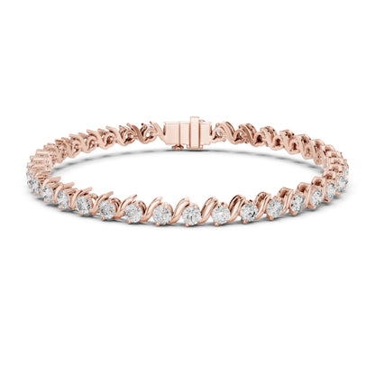 3.24  Ct Round Cut Top Grade Diamond Vintage Antique Delicate Stunning Party Wear Tennis Bracelet - HIGHCARAT DIAMONDS