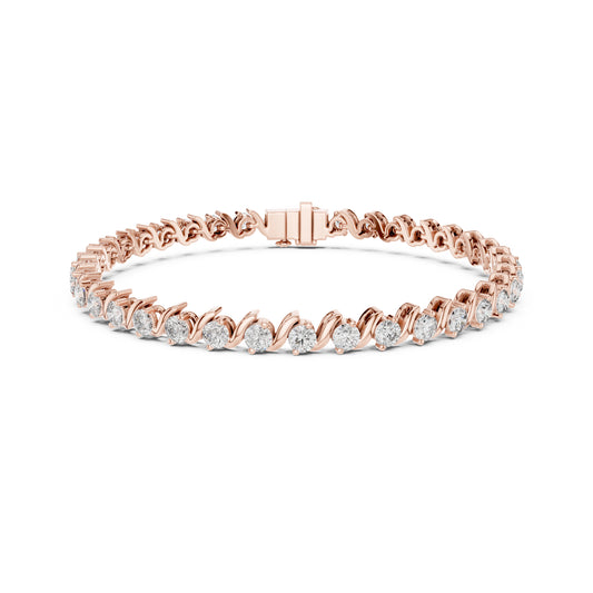 3.24  Ct Round Cut Top Grade Diamond Vintage Antique Delicate Stunning Party Wear Tennis Bracelet - HIGHCARAT DIAMONDS