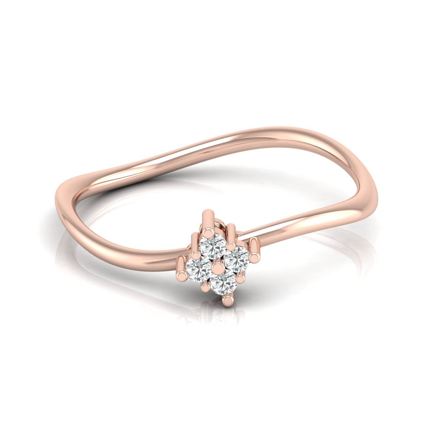 Round Cut Lab Grown Diamond Twisted Minimal Ring