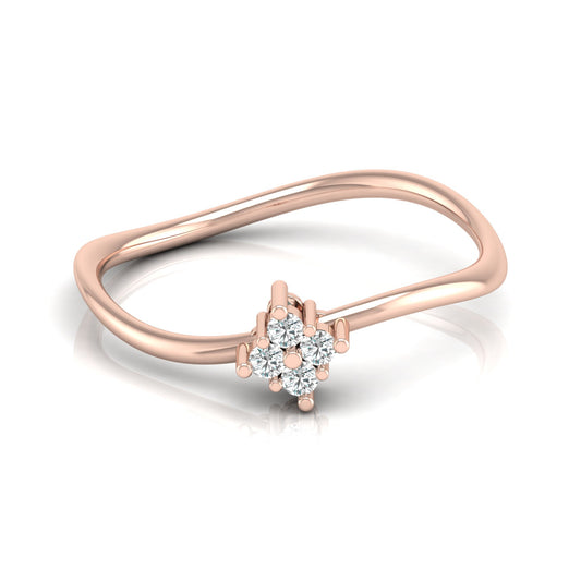 Round Cut Lab Grown Diamond Twisted Minimal Ring - HIGHCARAT DIAMONDS