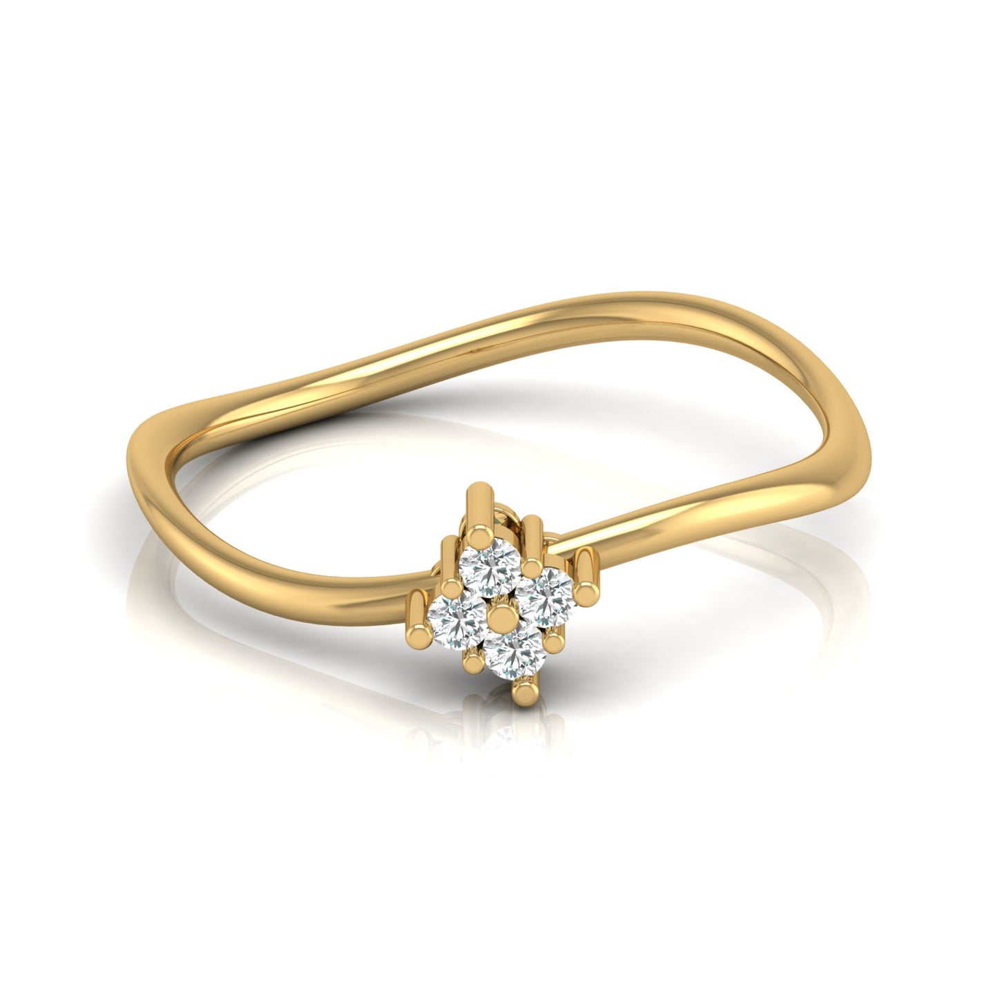 Round Cut Lab Grown Diamond Twisted Minimal Ring