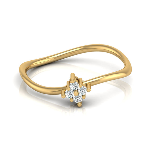 Round Cut Lab Grown Diamond Twisted Minimal Ring - HIGHCARAT DIAMONDS
