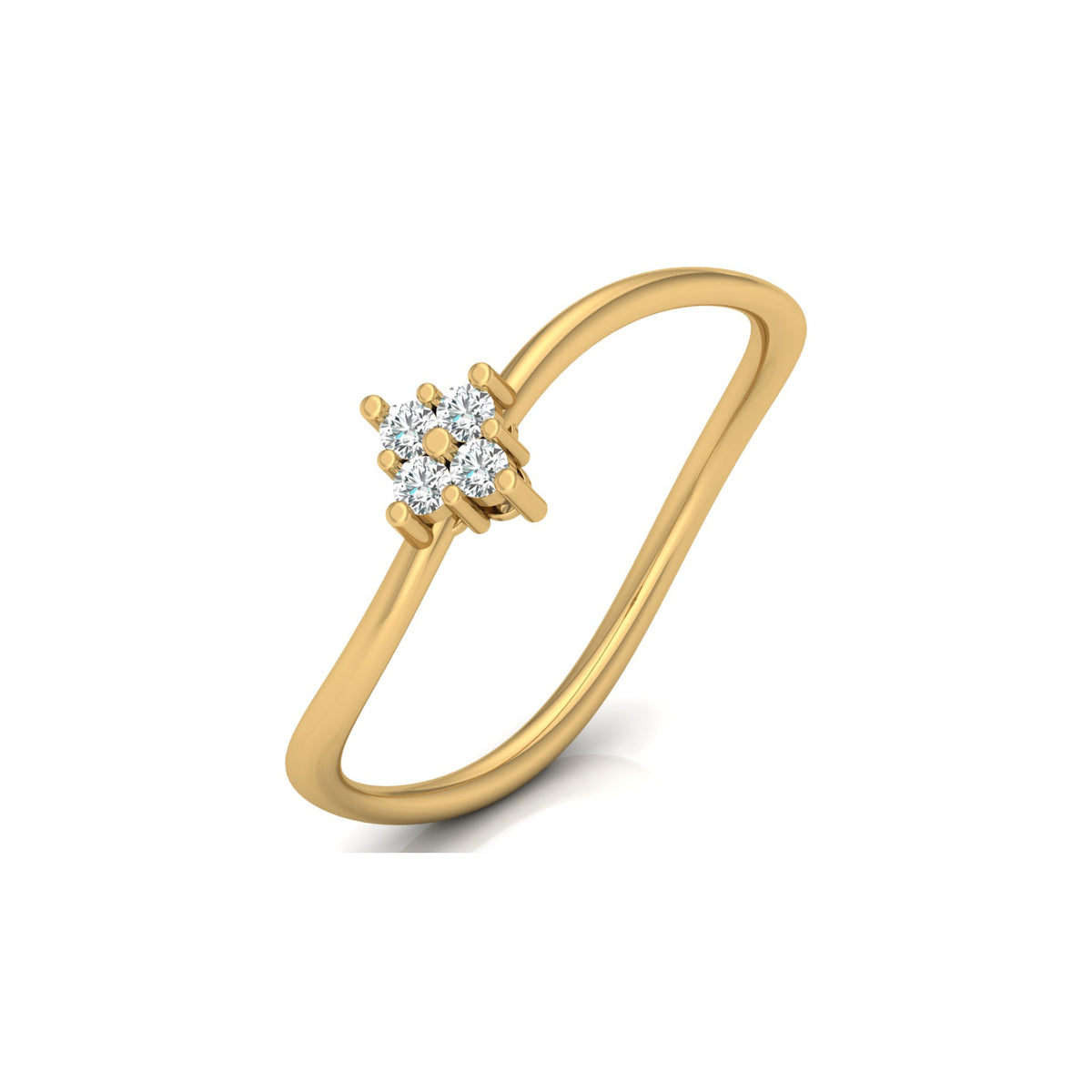 Round Cut Lab Grown Diamond Twisted Minimal Ring - HIGHCARAT DIAMONDS