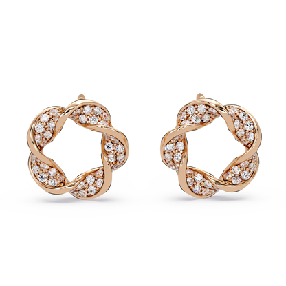 Round Cut Lab Grown Diamond Twisted Stud Earring - HIGHCARAT DIAMONDS