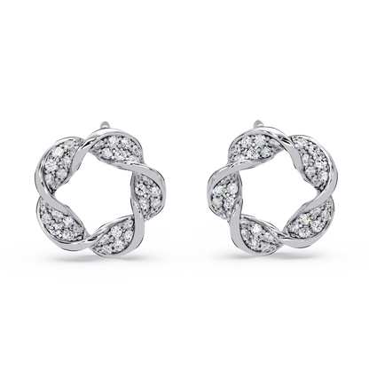 Round Cut Lab Grown Diamond Twisted Stud Earring - HIGHCARAT DIAMONDS