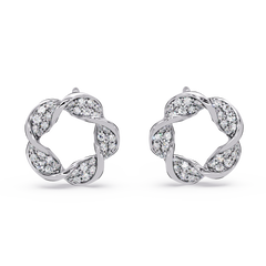 Round Cut Lab Grown Diamond Twisted Stud Earring - HIGHCARAT DIAMONDS