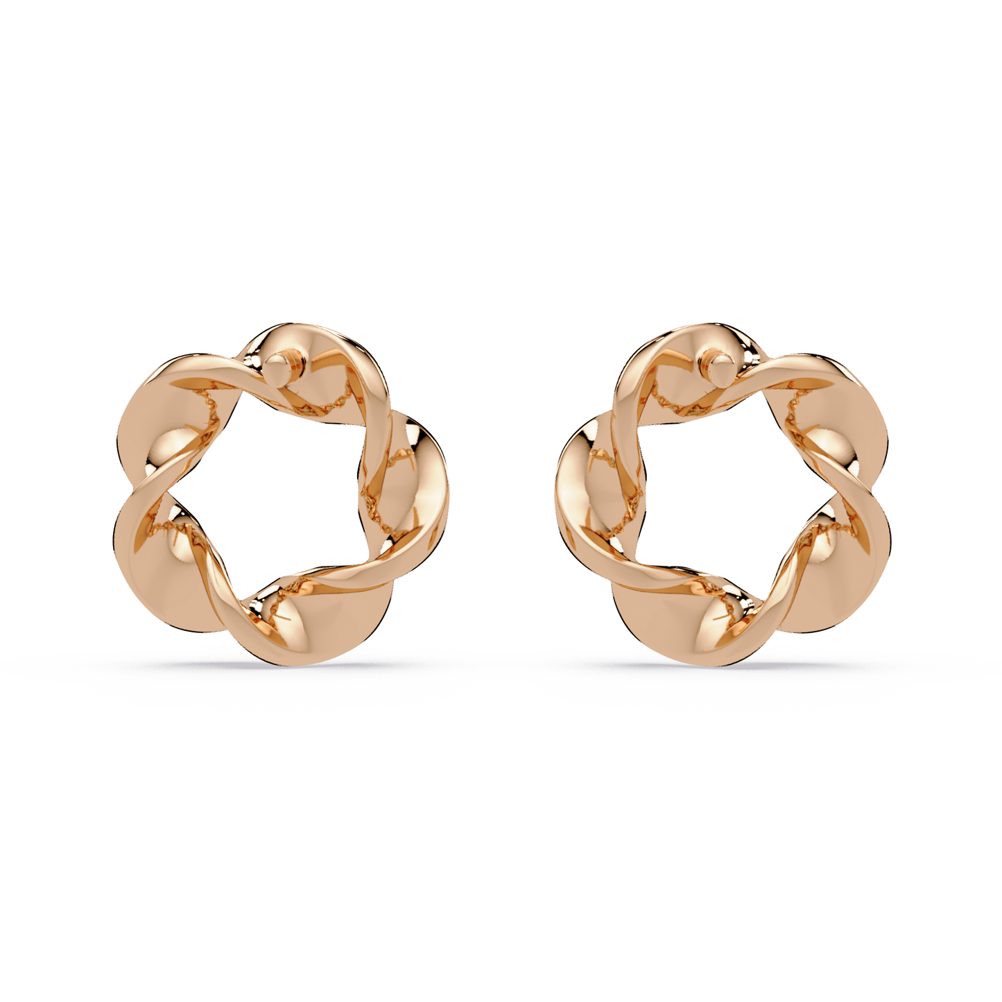 Round Cut Lab Grown Diamond Twisted Stud Earring - HIGHCARAT DIAMONDS