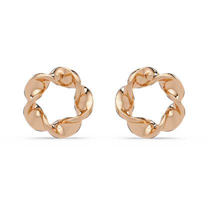 Round Cut Lab Grown Diamond Twisted Stud Earring - HIGHCARAT DIAMONDS