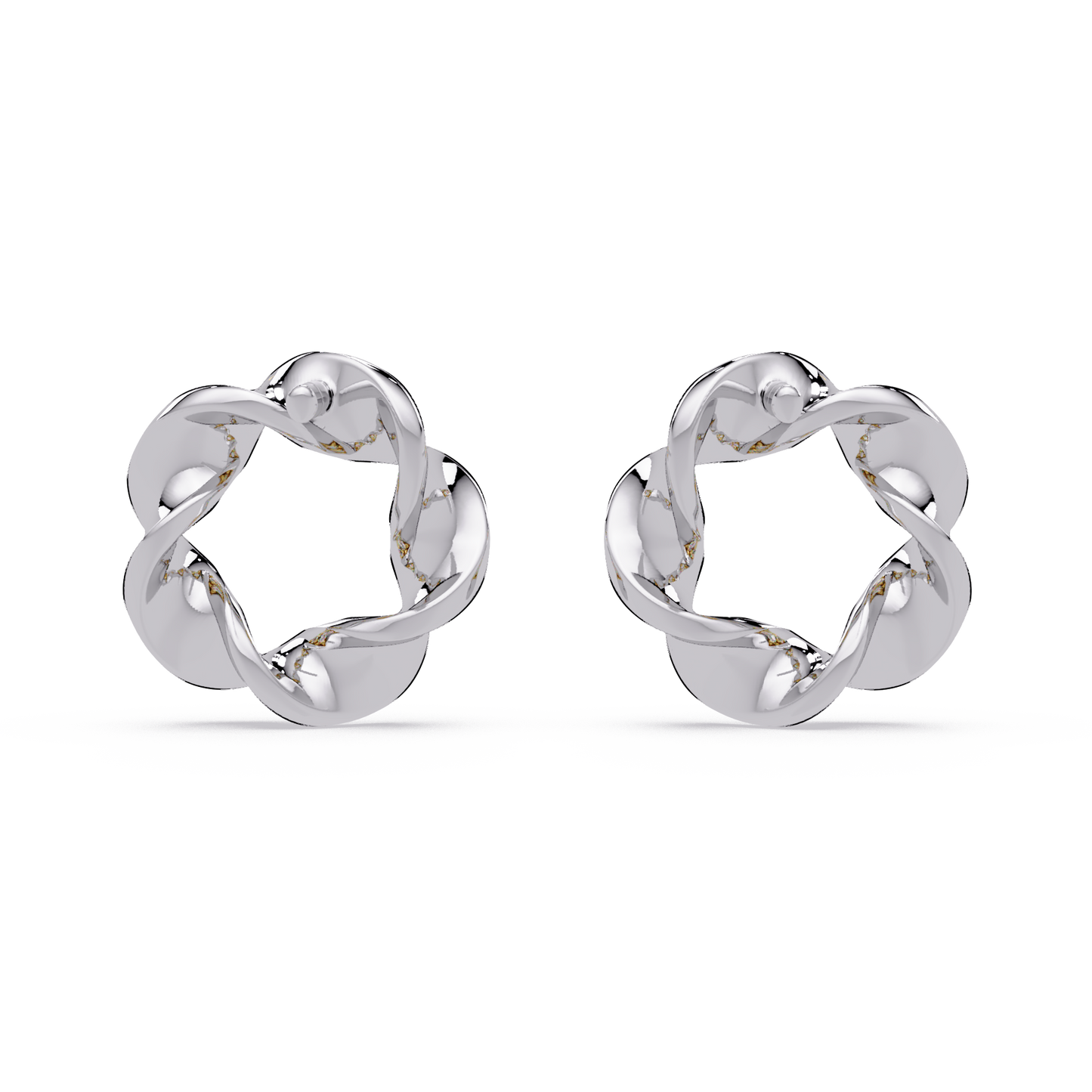 Round Cut Lab Grown Diamond Twisted Stud Earring - HIGHCARAT DIAMONDS