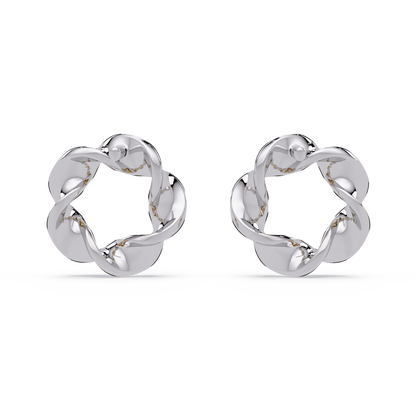 Round Cut Lab Grown Diamond Twisted Stud Earring - HIGHCARAT DIAMONDS