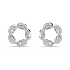 Round Cut Lab Grown Diamond Twisted Stud Earring - HIGHCARAT DIAMONDS