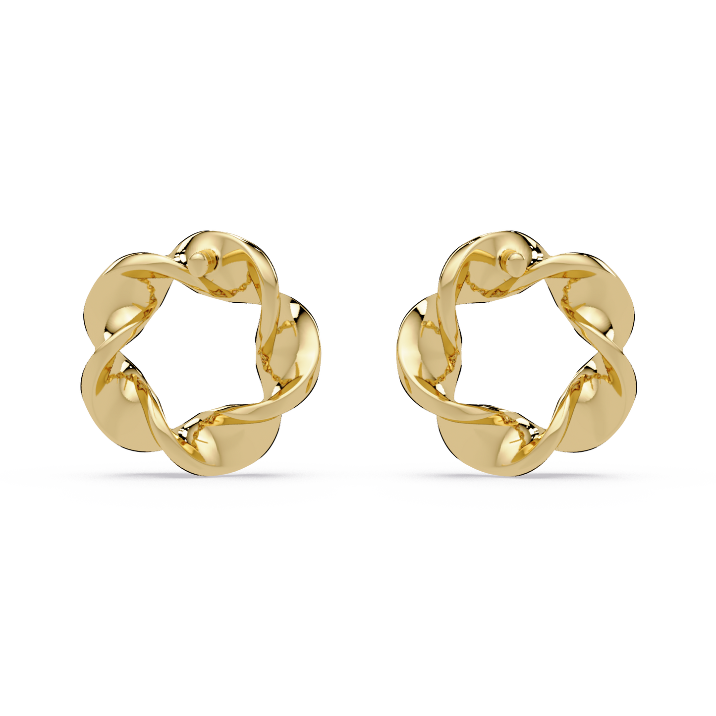 Round Cut Lab Grown Diamond Twisted Stud Earring - HIGHCARAT DIAMONDS