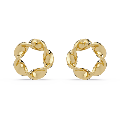 Round Cut Lab Grown Diamond Twisted Stud Earring - HIGHCARAT DIAMONDS