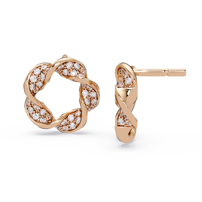 Round Cut Lab Grown Diamond Twisted Stud Earring - HIGHCARAT DIAMONDS