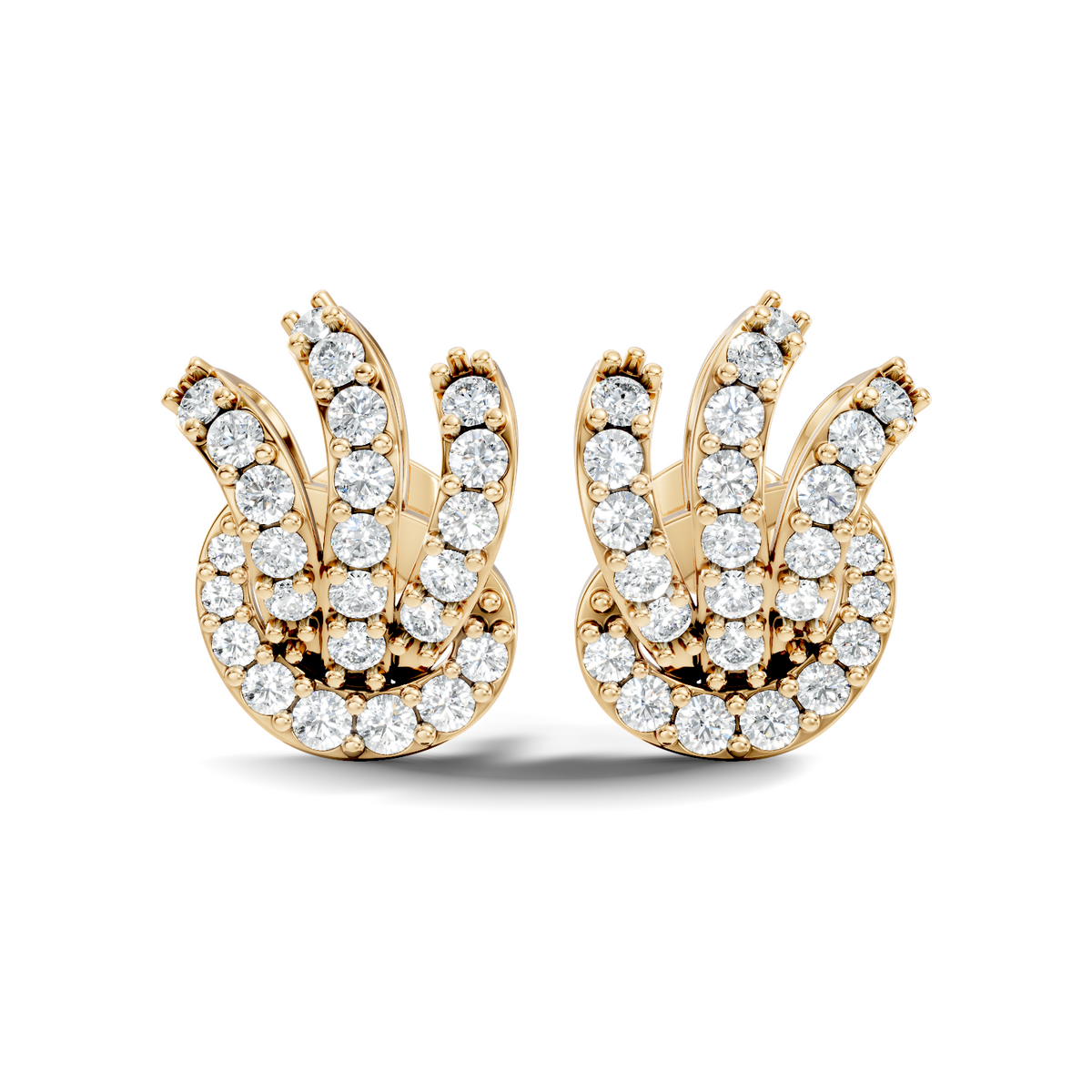 14k Solid Gold Round Shape Lab grown Diamond  Shinning Vintage Diamond Earrings For Her - HIGHCARAT DIAMONDS