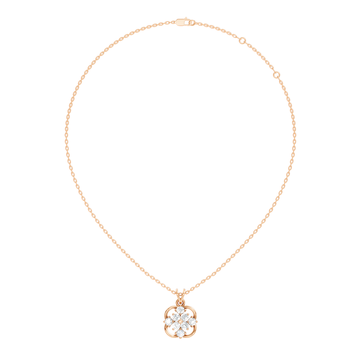 Unique Round Cut Diamond Pendant In 14K Solid Gold Personalized Jewelry For Women's - HIGHCARAT DIAMONDS