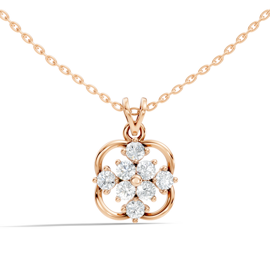 Unique Round Cut Diamond Pendant In 14K Solid Gold Personalized Jewelry For Women's - HIGHCARAT DIAMONDS