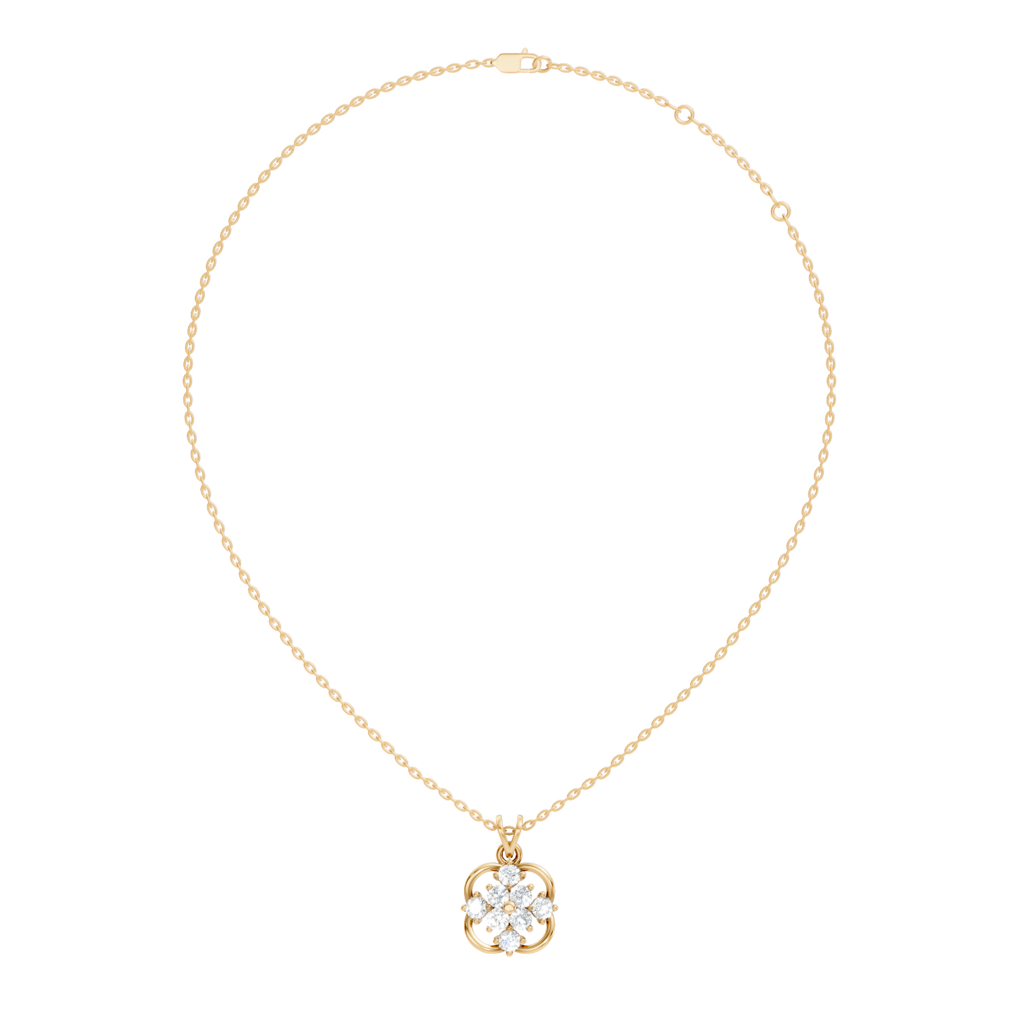 Unique Round Cut Diamond Pendant In 14K Solid Gold Personalized Jewelry For Women's - HIGHCARAT DIAMONDS